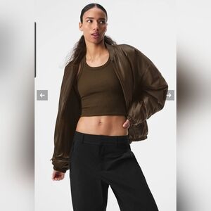 ALO Faux Leather Premier Bomber